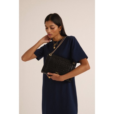 Robe Claodia bleu nuit brillant des détails fins