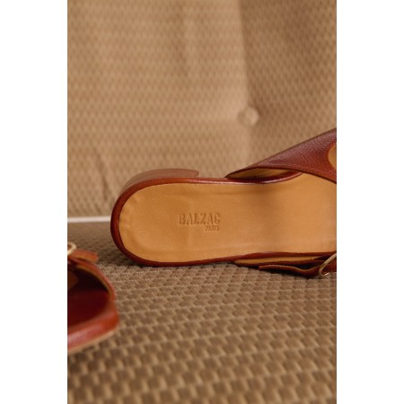 Mules Joane vernis froissé cognac l'achat 