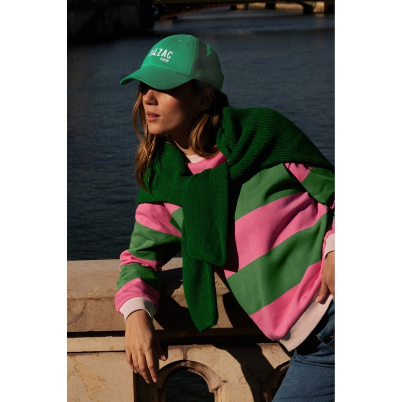 Sweat-shirt Harlow rayures rose et vert outlet