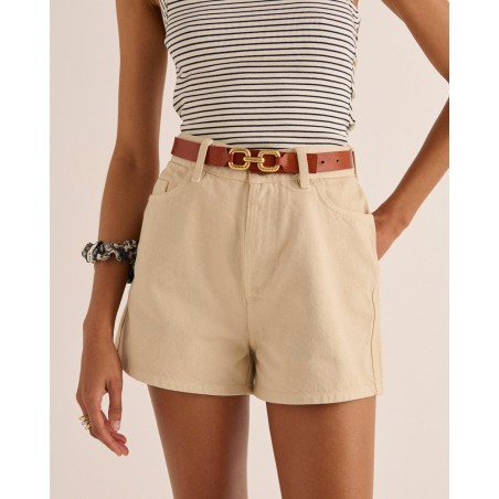 Short Triomphe beige pampa en linge