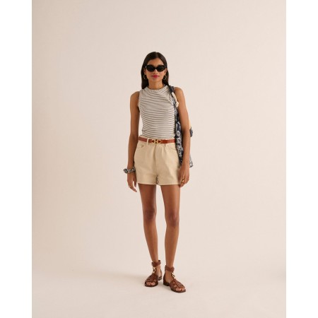 Short Triomphe beige pampa en linge