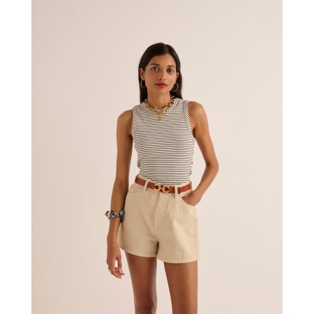 Short Triomphe beige pampa en linge