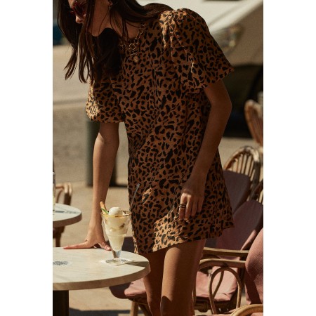 Robe Xoxo guépard cappuccino shop