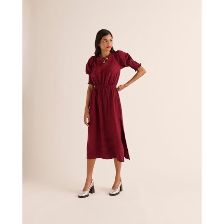 Robe Céleste vichy bordeaux la livraison gratuite