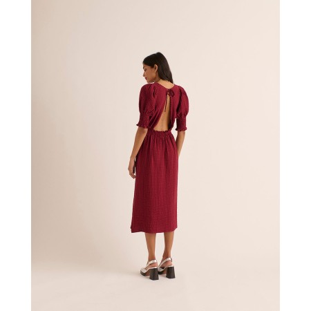 Robe Céleste vichy bordeaux la livraison gratuite