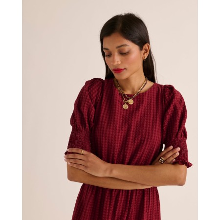 Robe Céleste vichy bordeaux la livraison gratuite