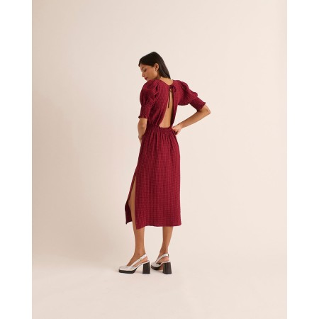 Robe Céleste vichy bordeaux la livraison gratuite