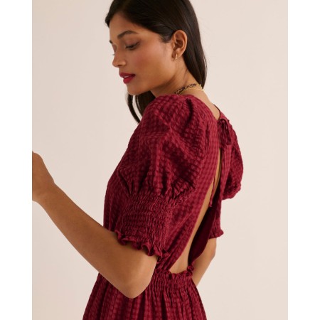 Robe Céleste vichy bordeaux la livraison gratuite