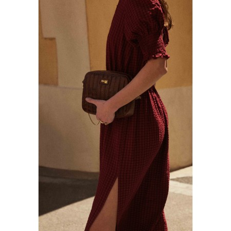 Robe Céleste vichy bordeaux la livraison gratuite