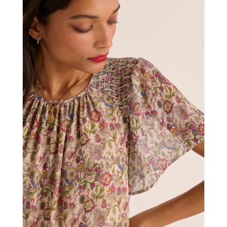 Robe Valence imprimé sunset flower en linge