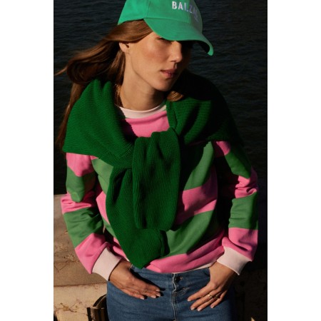 Sweat-shirt Harlow rayures rose et vert outlet