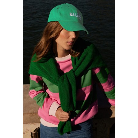 Sweat-shirt Harlow rayures rose et vert outlet