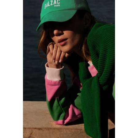 Sweat-shirt Harlow rayures rose et vert outlet