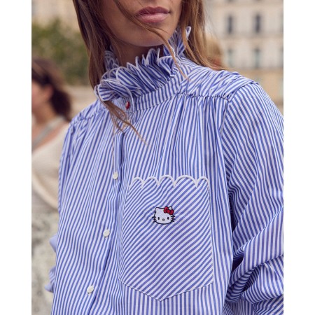 Chemise Léonor rayures bleu et blanc Hello Kitty commande en ligne