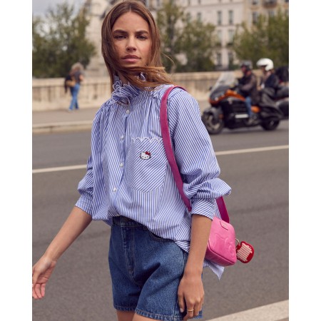 Chemise Léonor rayures bleu et blanc Hello Kitty commande en ligne