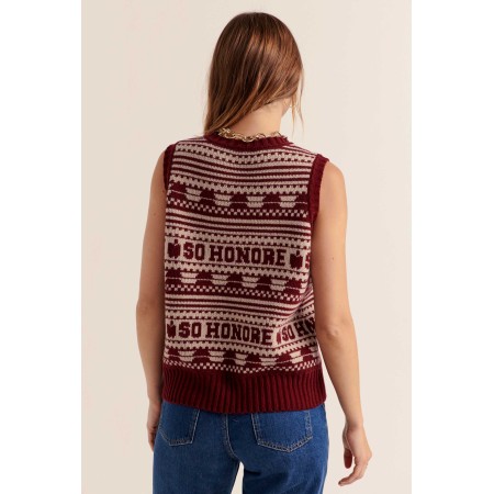 Pull Kurt bordeaux et beige 50-70% off 