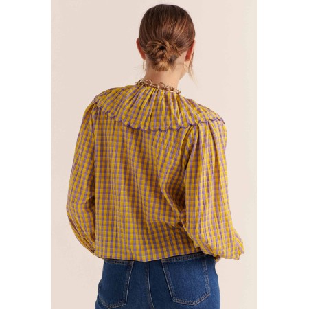 Chemise Amy vichy jaune et violet 2 - 3 jours ouvrés.