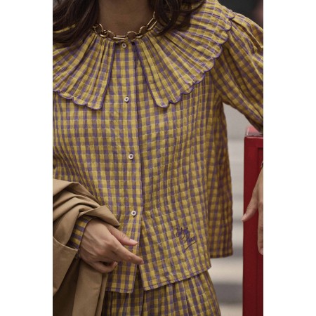 Chemise Amy vichy jaune et violet 2 - 3 jours ouvrés.