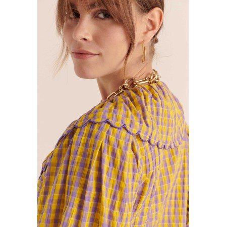 Chemise Amy vichy jaune et violet 2 - 3 jours ouvrés.