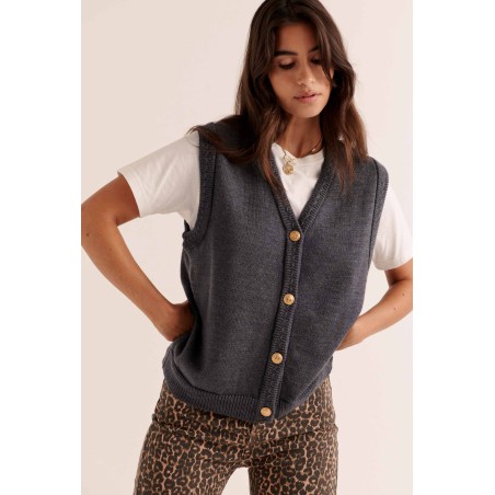 Gilet Constant gris brillant des détails fins