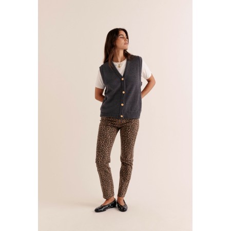 Gilet Constant gris brillant des détails fins