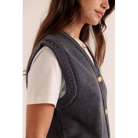 Gilet Constant gris brillant des détails fins