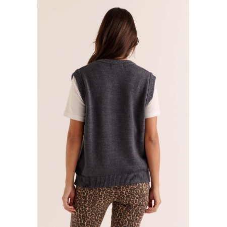 Gilet Constant gris brillant des détails fins