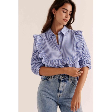 Blouse Cassi rayures bleu Fin de série