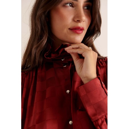 Chemise Léonor damier bordeaux une grave pollution 