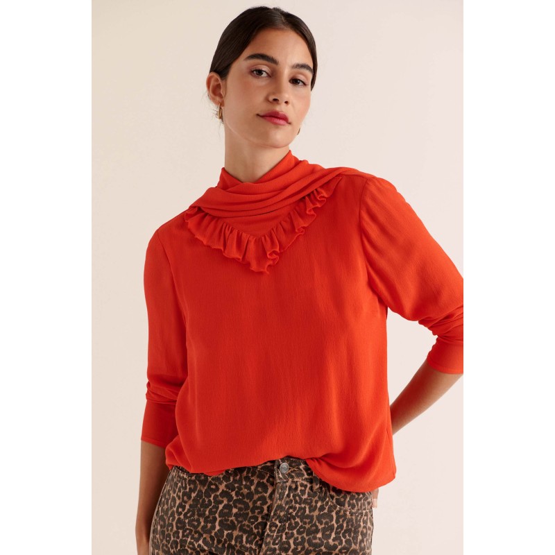 Blouse Léontine orange commande en ligne