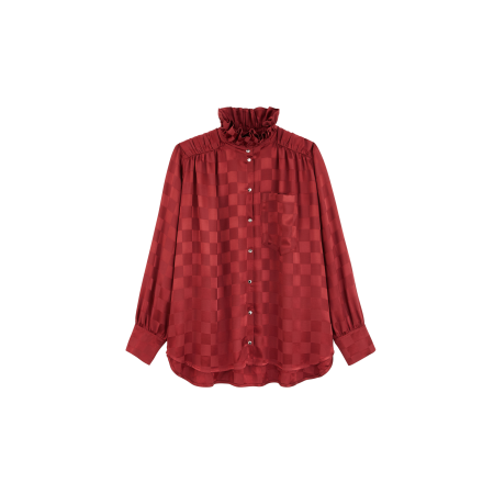 Chemise Léonor damier bordeaux une grave pollution 