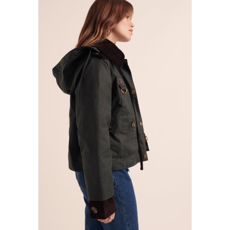 Manteau Céline kaki et léopard Barbour x BP sur le site 