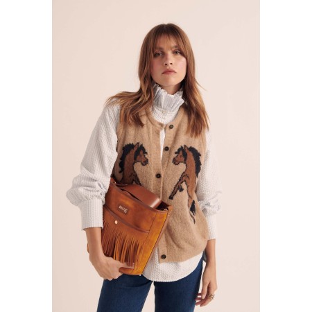 Sac Sofia franges camel store