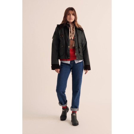 Manteau Céline kaki et léopard Barbour x BP sur le site 