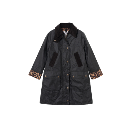 Manteau Colette kaki et léopard Barbour x BP le des métaux précieux