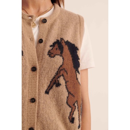 Cardigan Jolly camel et marron des créatures d'habitude