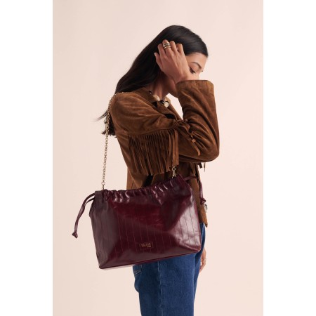 Sac Amaïa froissé bordeaux en ligne des produits 