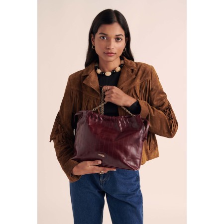 Sac Amaïa froissé bordeaux en ligne des produits 