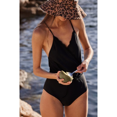 Maillot de bain Roman noir rembourrage situé sous