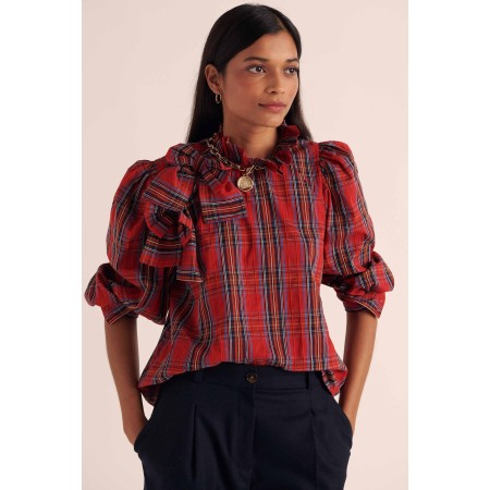 Blouse Diana tartan rouge en ligne