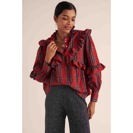 Blouse Amelia tartan rouge prix pour 