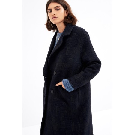 Navy jacquard Lenny coat Amélioration de cerveau avec