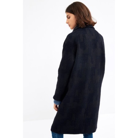 Navy jacquard Lenny coat Amélioration de cerveau avec