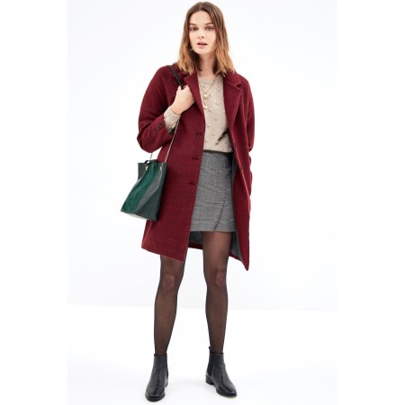 Benjamin burgundy jacquard coat commande en ligne