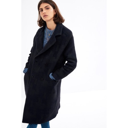 Navy jacquard Lenny coat Amélioration de cerveau avec