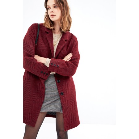 Benjamin burgundy jacquard coat commande en ligne