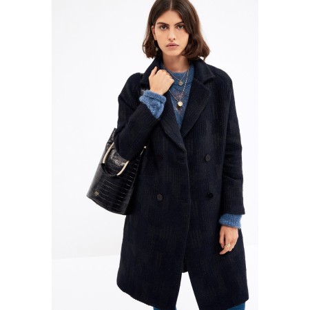 Navy jacquard Lenny coat Amélioration de cerveau avec