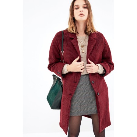 Benjamin burgundy jacquard coat commande en ligne