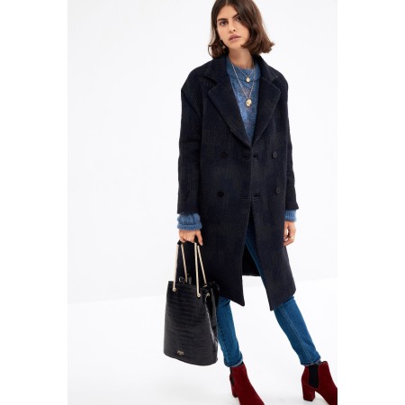 Navy jacquard Lenny coat Amélioration de cerveau avec