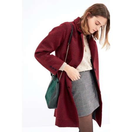 Benjamin burgundy jacquard coat commande en ligne